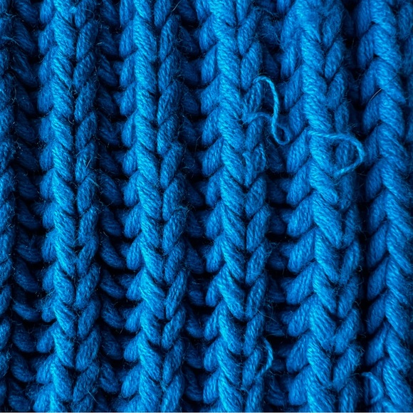 ECHO Bright Blue Chunky Cable Knit Knot Fringe Scarf - Picture 9 of 12